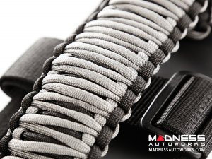 Jeep Wrangler JKU Para cord Grab Handles - Grey on Black - Pair